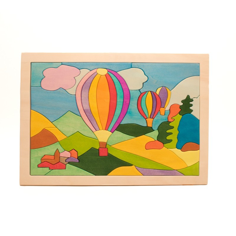 Holzpuzzle Heissluftballon